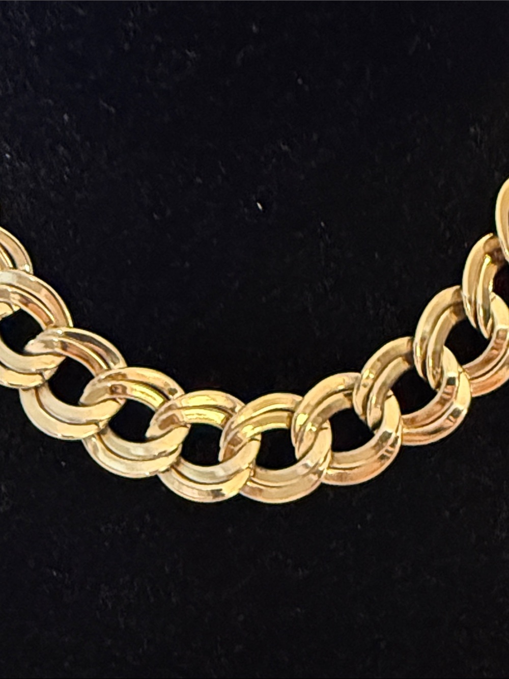 Vintage Gold Tone Chain Link Choker Collar Statement Necklace - Picture 2 of 4